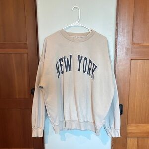 Brandy Melville Navy New York Cream Sweater